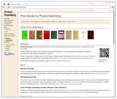 Project Gutenberg offers over 70,000 free eBooks in various formats and languages, with a focus on older works for which U.S. copyright has expired. You can read, download, or listen to the eBooks online or offline, and help digitize, proofread, or donate to the project.