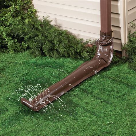 Gutter downspout extension. The downspout extension expands between 22” to 55” and helps you divert water away from your home. If additional lengths are needed additional flex-a-spouts can act as extensions by cutting the end's and snapping them together. The Flex-a-spout is designed to fit 2" x 3" and 3" x 4" downspouts. Diverts water away from foundation 