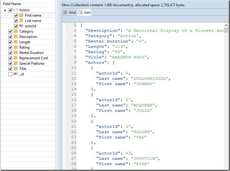 Guy Harrison Yet Another Database Blog Sakila sample schema in MongoDB