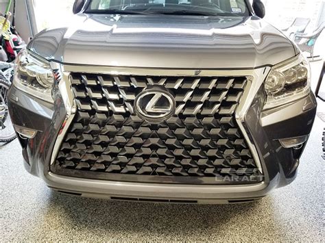 White. Quantity: Add to cart. SRQ Fabrications. SKU: 96973. EARLY/MID JUNE ETA FOR ORDERS AFTER 5/3/2024. A custom 2003-2009 Lexus GX470 grille with a TRD Pro insert installed in the middle! With emblem color, lighting, and surround color options, you can make your grille stand out from the others!. 