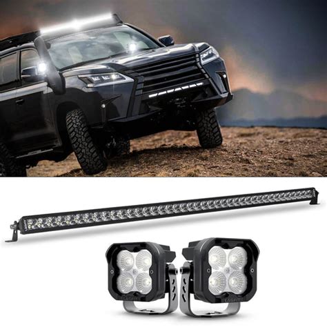 Lightbar wind fairing for Lexus GX 460 (2010-Current) Slimsport Roof Rack Kit/ Lightbar Ready. Allows fitment of 40" LED Slim Light Bar VX1000-CB SM / 12V/24V / Single Mount. Air flows easily over the rack and accessories, reducing drag and wind noise. Helps fuel consumption while carrying bulky loads.
