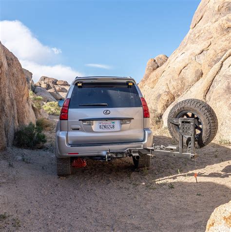 Lexus GX470 - Rear Tire Carrier Bumper. Save 9 %. Save 9%. $2,199.00. $1,999.00. From $180.43/mo with. Check your purchasing power. Spare tire is one of the most important pieces you should carry with you, when on the trails. This Lexus GX470 rear bumper is designed to combine great off road performance and unmatched protection.. 