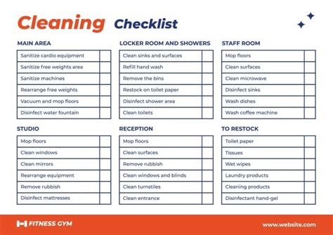 Gym Cleaning Checklist - Commercial Cleaning Corporation