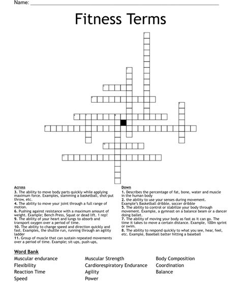 Gym unit crossword. Answers for gym unit (3) crossword clue, 3 letters. Search for crossword clues found in the Daily Celebrity, NY Times, Daily Mirror, Telegraph and major publications. Find clues for gym unit (3) or most any crossword answer or clues for crossword answers. 