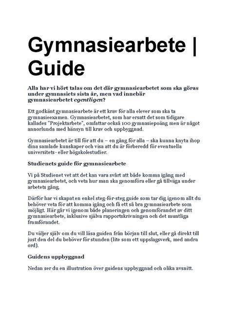 Gymnasiearbete &ndash; Tips p&aring; &auml;mnen - Studybuddy