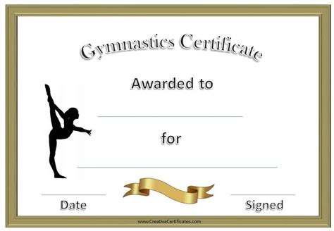 Gymnastics Gift Certificate Template