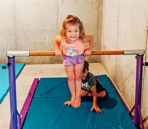 Gymnastics for 4 year olds. Physical Milestone Checklist. Your child should be able to skip, climb, and jump. They may be able to do a somersault and to stand on one foot for 10 or more seconds. Most 4-year-olds are able to get dressed and undressed without help and are learning how to brush their teeth. 