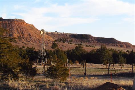 The Red Hills, also called Gypsum Hills, is one of the best areas for leaf peeping in Kansas. Located mostly in Clark, Comanche, and Barber counties in southern and central Kansas, within about an hour's drive from Wichita, beautiful red rocks at the Gypsum Hills look especially scenic with golden grass and colorful accents of fall foliage.. 