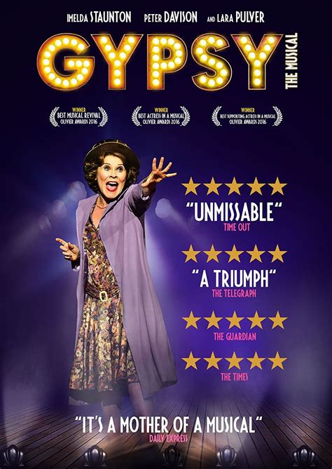 Gypsy movie musical. Gypsy has been nominated for several Tony Awards. These include Best Musical, Best Conductor and Musical Director for Milton Rosenstock, Best Costume Design for Raoul Pene Du Bois, Best Direction ... 