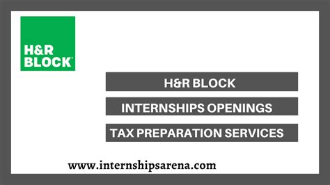 H and r block internships. The H&R Block Internship is available to students interested in learning about tax preparation. Internships are available in tax preparation, information technology, field leadership, client and service support, product management, marketing and experience, people and culture, finance, and related fields. ... 