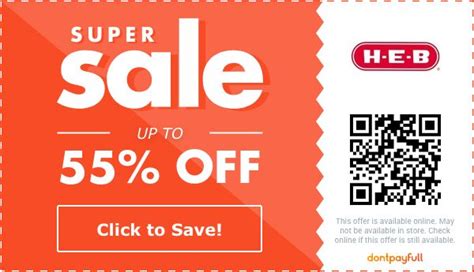 H-e-b promo code today. Last year, we had heartfelt deals on greeting cards, plush figures, candy, fragrances, flowers, wine and much more. Looking for current coupons and deals? View ... 