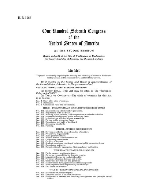 H.R.3763 - Sarbanes-Oxley Act of 2002 - Congress.gov