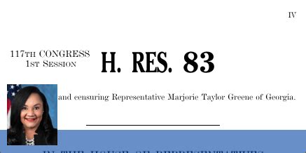 H.Res.83 - Condemning and censuring Representative Marjorie …