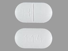 H114 white oval pill. Use WebMD’s Pill Identifier to find and identify any over-the-counter or prescription drug, pill, or medication by color, shape, or imprint and easily compare pictures of multiple drugs. 