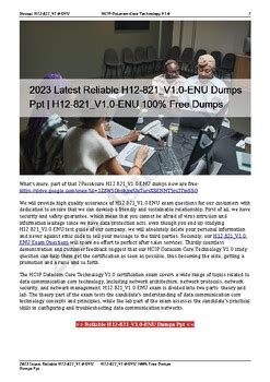 H12-821_V1.0-ENU Reliable Dumps