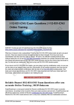 H12-831-ENU Online Praxisprüfung