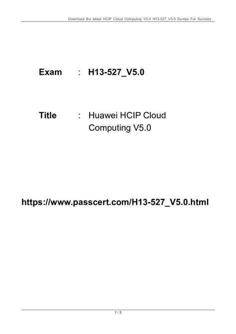 H13-527_V5.0 Prüfungsinformationen