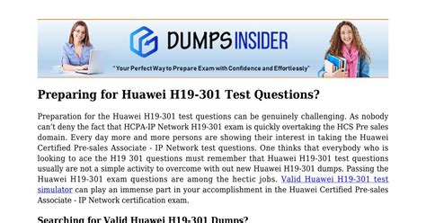 H19-301 Online Test