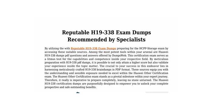 H19-338 Certification Practice