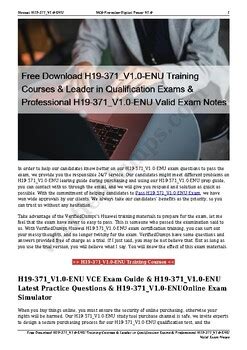 H19-371_V1.0 Prüfungsvorbereitung