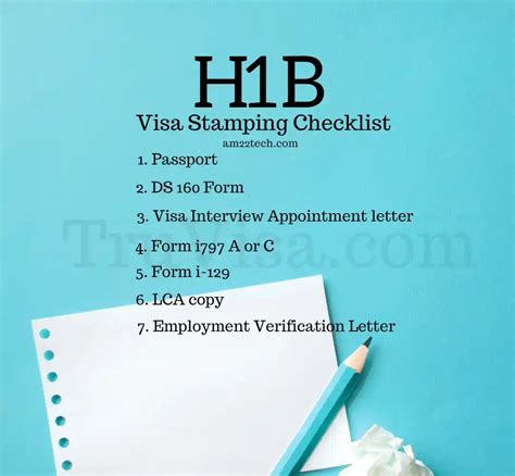 H1B Visa Stamping Documents Checklist (for India, Mexico ...