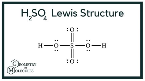 Oct 11, 2023 · The Lewis dot structure of sulfuric acid (H 2 SO 4) displays a total of 32 valence electrons i.e., 32/2 = 16 electron pairs. Out of the 16 electron pairs, there are 8 bond pairs and 8 lone pairs. A sulfur (S) atom is present at the center. It is bonded to 2 O-atoms and 2 OH functional groups. . 