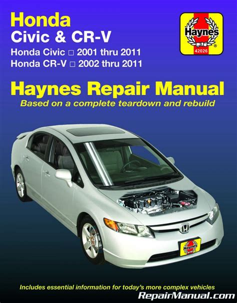 H42026 haynes honda civic 2001 2010 cr v 2002 2009 auto service repair manual. - Harman kardon avr 154 service manual.