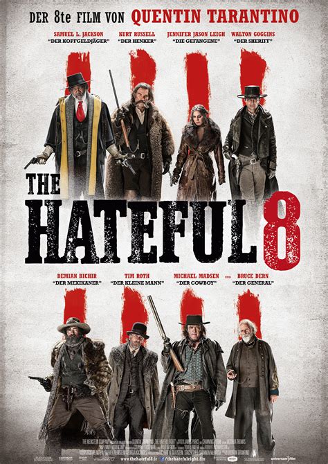 Dec 25, 2015 · Here’s our list of the 10 Things You Know To Know About The Hateful Eight. 10. It Has A Great Premise. Part of the beauty of the film is that its plot is very simple, but its cast of characters is very complex. The bulk of the movie takes place at cabin where eight VERY different people have found themselves trapped together during a massive ... . 