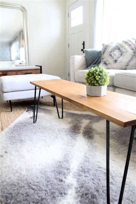 Hairpin Leg Coffee Table TUTORIAL - delia creates - balustradellc