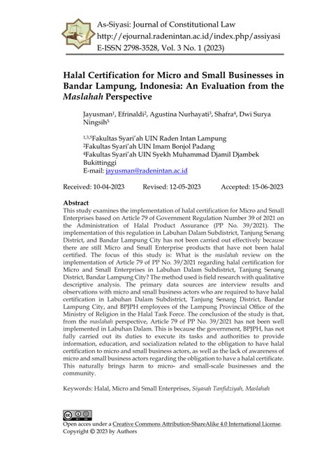 Halal Certification for Micro and Small Businesses in Bandar Lampung ... - balustradellc