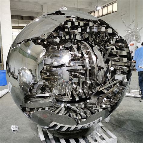 Hand Forged Stainless Steel Abstract Sphere Sculpture - muktibox.com