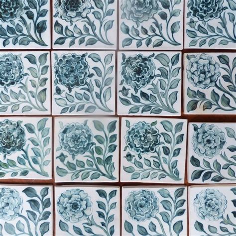 Hand Painted Tiles | Patterned Backsplash - muktibox.com
