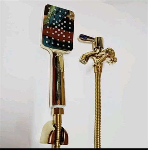 Hand Shower + Keran Cabang Gold/Shower Mandi Warna Emas - balustradellc