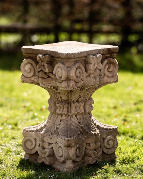 Hand-Carved Garden Stone Table & Stools Four Pieces Solid Limestone ... - muktibox.com