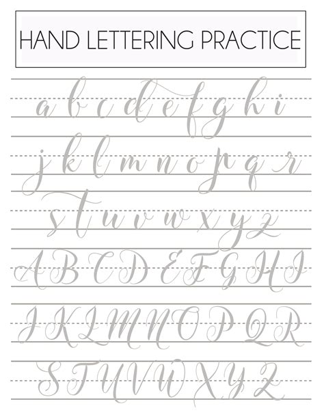 Hand-Lettering Practice Sheets - Heinen Designs - muktibox.com