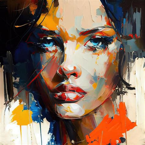 Hand-Painted Hype Realistic Abstract Portrait Wall Art Oil Paintings … - balustradellc
