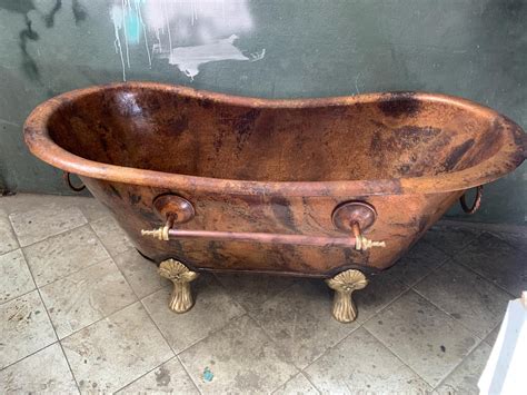Handcrafted Antique Copper Bathtub, Copper Slipper … - balustradellc