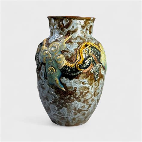 Handmade 3D Dragon Vase: Okinawan Pottery, Cloud … - balustradellc