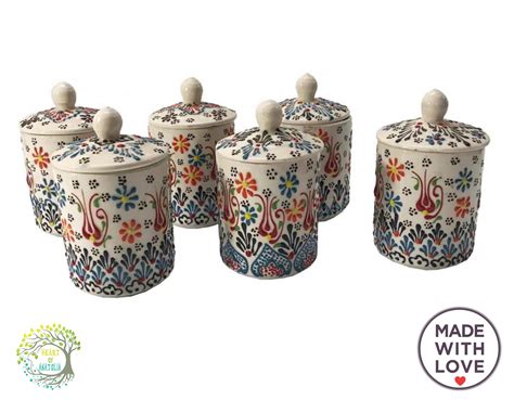 Handmade Ceramic Spice Jar Set with Lid - Etsy - muktibox.com