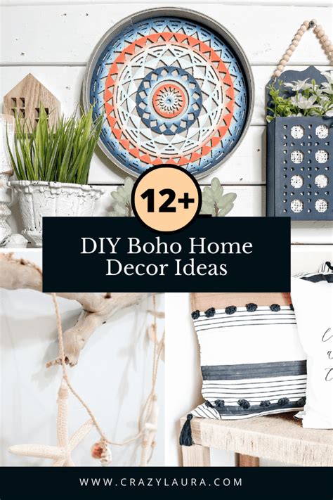 Handmade Charm: 12+ DIY Boho Home Decor Ideas - Crazy Laura - muktibox.com