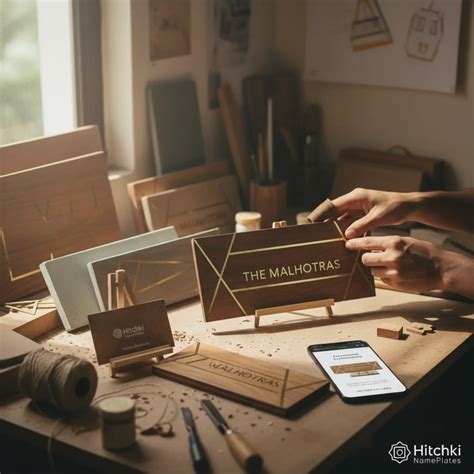 Handmade Modern Nameplates Online: Personalised - muktibox.com