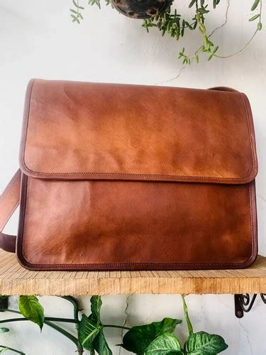 Handmade Polished Leather Laptop Messenger Bag Rare Men's - balustradellc