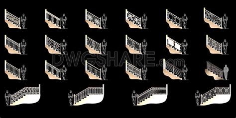 Handrails on AutoCAD 224 free CAD blocks | Bibliocad - balustradellc