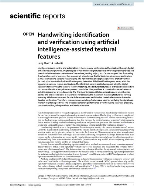 Handwriting identification and verification using artificial ... - coolestguyplanet.net