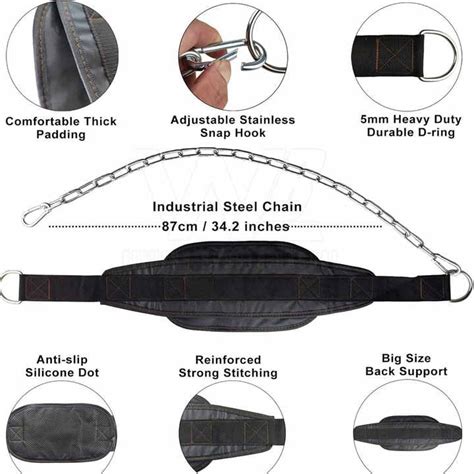 Haofy Dip Belt, Weighted Polyester Training Dip Belt with Steel Chain ... - balustradellc
