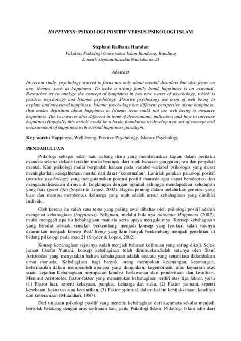 Happiness: Psikologi Positif Versus Psikologi Islam | Unisia - balustradellc