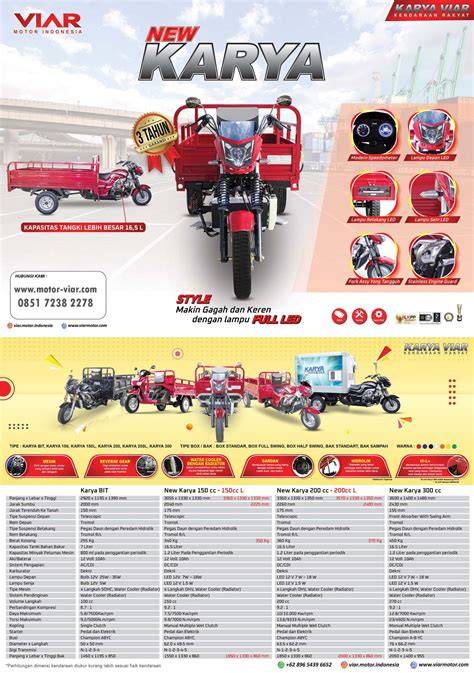 Harga dan Spesifikasi Motor Gerobak Viar KARYA - raincitystudios.com