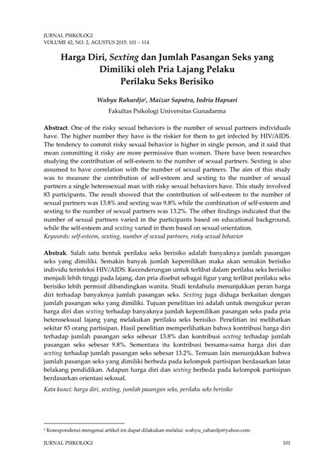 Harga Diri, Sexting dan Jumlah Pasangan Seks yang Dimiliki oleh Pria ... - balustradellc