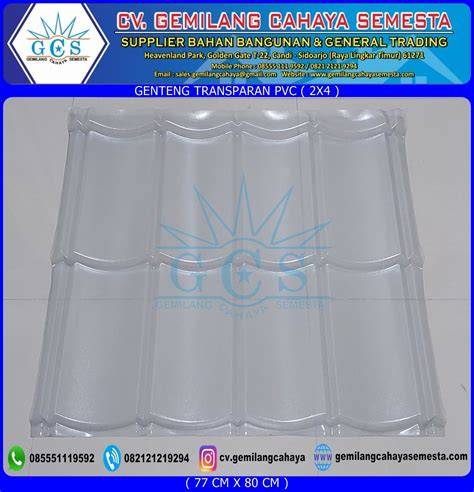 Harga Genteng Plastik Transparan PVC UPVC Jakarta Alderon - raincitystudios.com