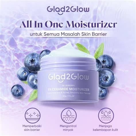 Harga Glad2glow Moisturizer Blueberry Ceramide Barrier Repair ... - raincitystudios.com